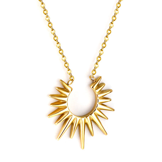 Wholesale 18K Gold Radiant Sun Necklace Bright Style
