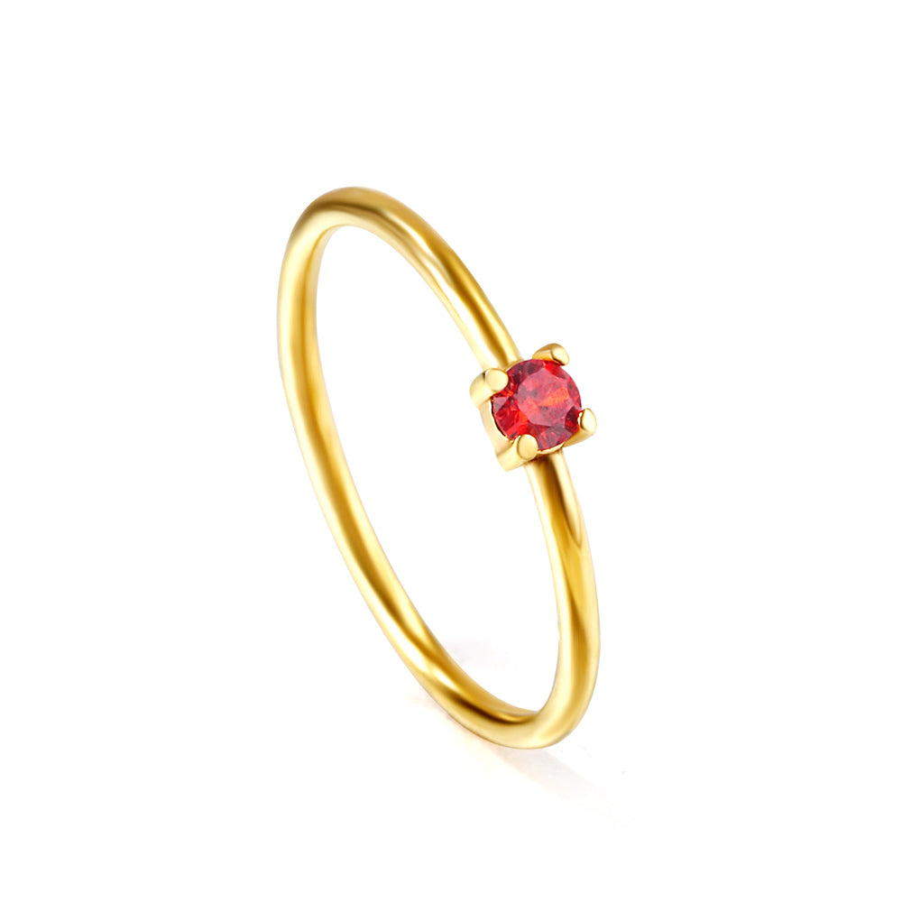 Wholesale 18K Gold Rainbow Gemstone Ring Colorful Versatility