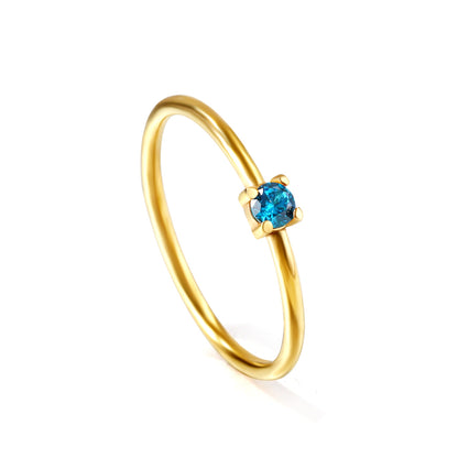 Wholesale 18K Gold Rainbow Gemstone Ring Colorful Versatility