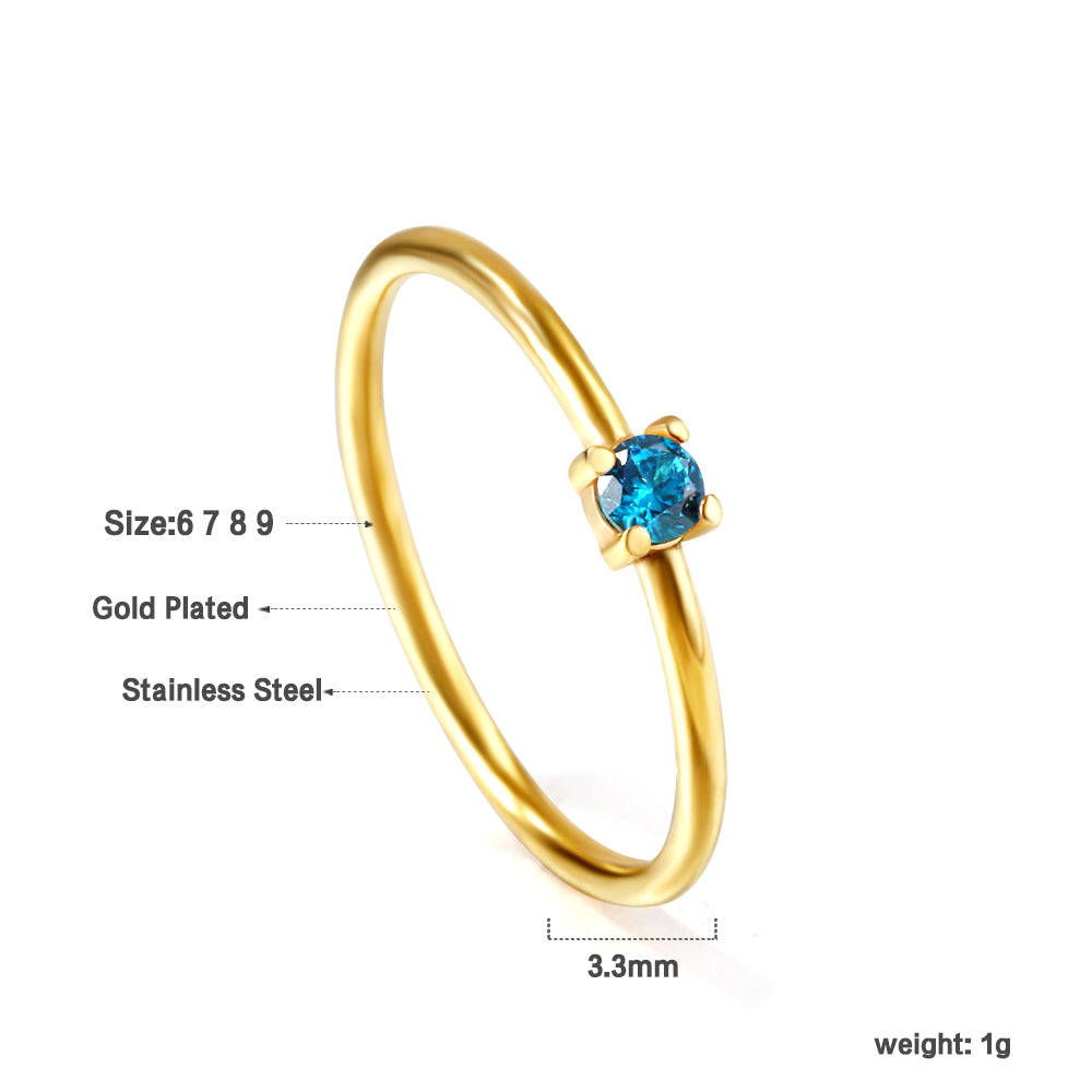 Wholesale 18K Gold Rainbow Gemstone Ring Colorful Versatility