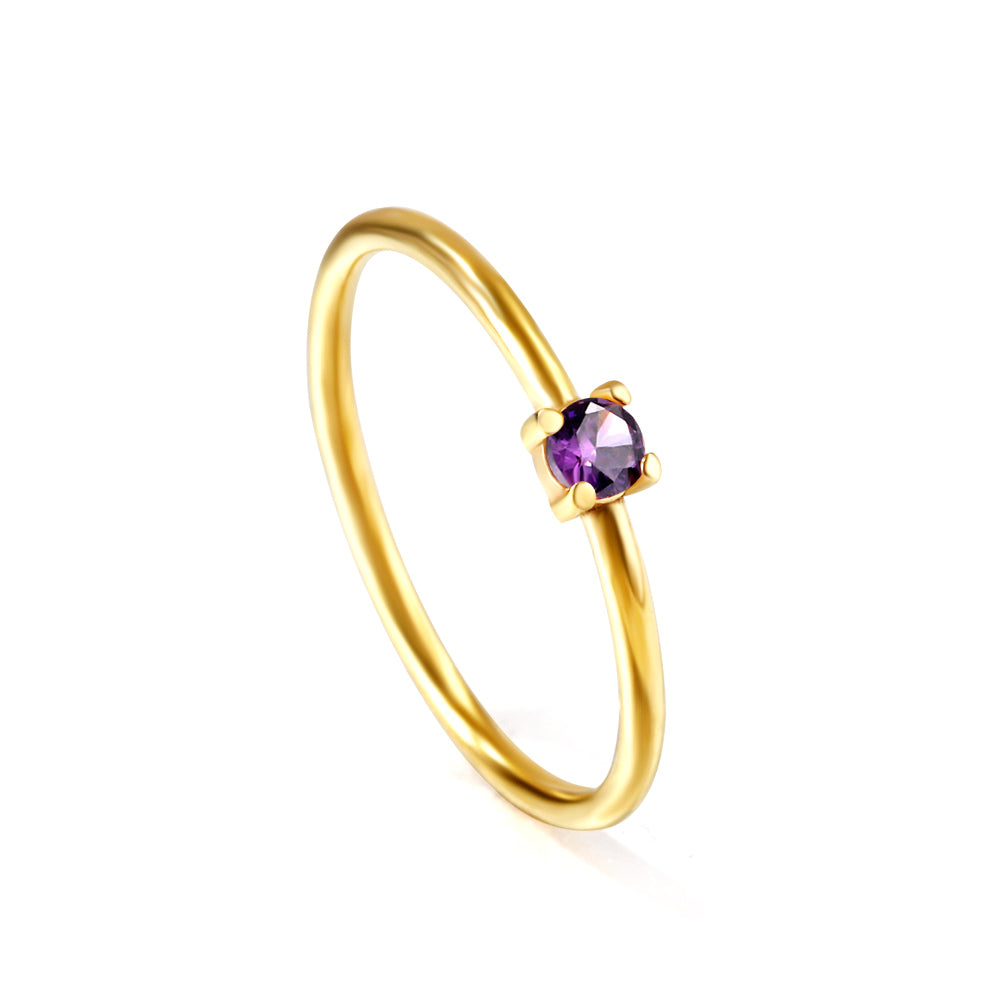 Wholesale 18K Gold Rainbow Gemstone Ring Colorful Versatility