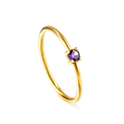 Wholesale 18K Gold Rainbow Gemstone Ring Colorful Versatility