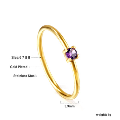 Wholesale 18K Gold Rainbow Gemstone Ring Colorful Versatility