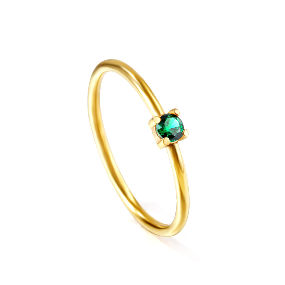 Wholesale 18K Gold Rainbow Gemstone Ring Colorful Versatility