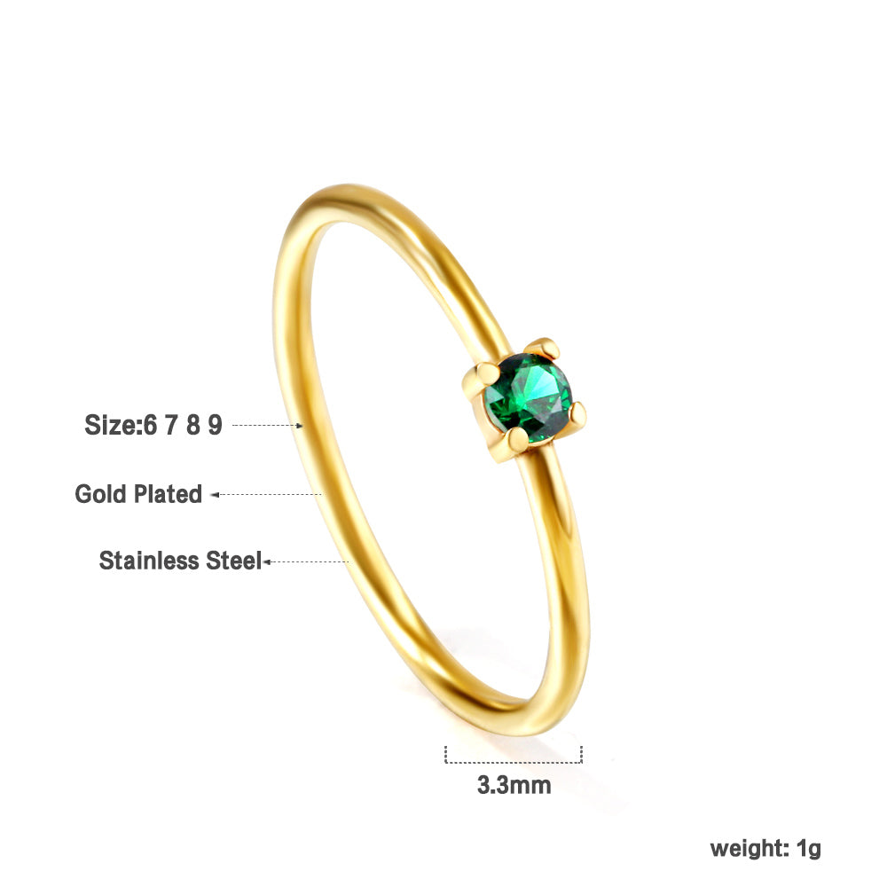 Wholesale 18K Gold Rainbow Gemstone Ring Colorful Versatility