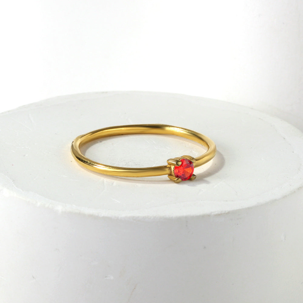 Wholesale 18K Gold Rainbow Gemstone Ring Colorful Versatility