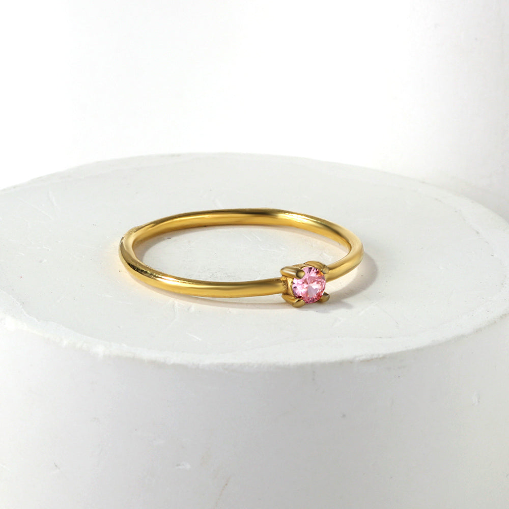 Wholesale 18K Gold Rainbow Gemstone Ring Colorful Versatility
