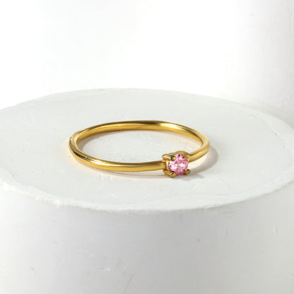 Wholesale 18K Gold Rainbow Gemstone Ring Colorful Versatility