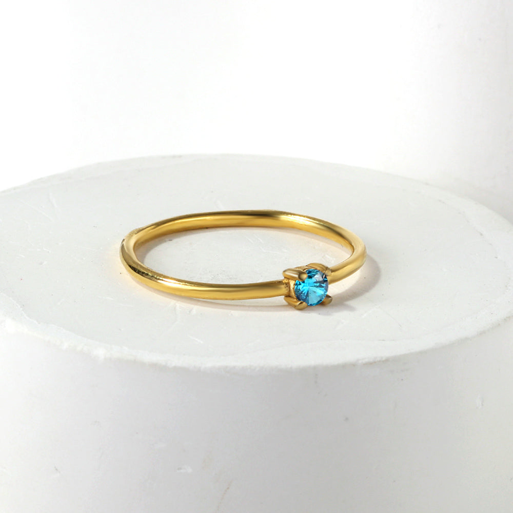 Wholesale 18K Gold Rainbow Gemstone Ring Colorful Versatility