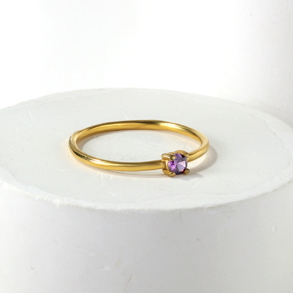 Wholesale 18K Gold Rainbow Gemstone Ring Colorful Versatility
