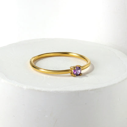 Wholesale 18K Gold Rainbow Gemstone Ring Colorful Versatility