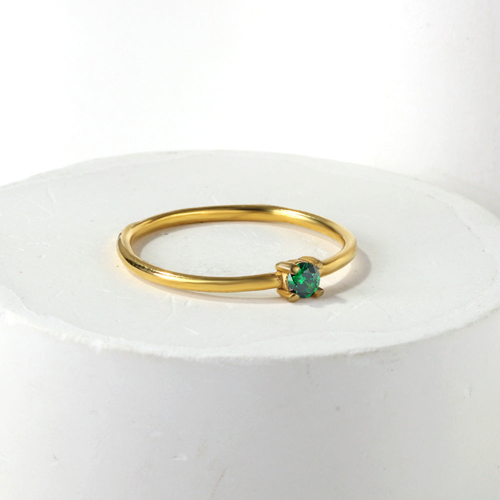 Wholesale 18K Gold Rainbow Gemstone Ring Colorful Versatility