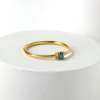 Wholesale 18K Gold Rainbow Gemstone Ring Colorful Versatility