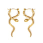 Wholesale 18K Gold Snake - shaped Earrings Trendy Fashion