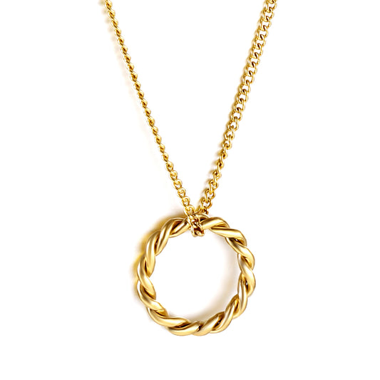Wholesale 18K Gold Braided Circle Necklace Elegant Appeal