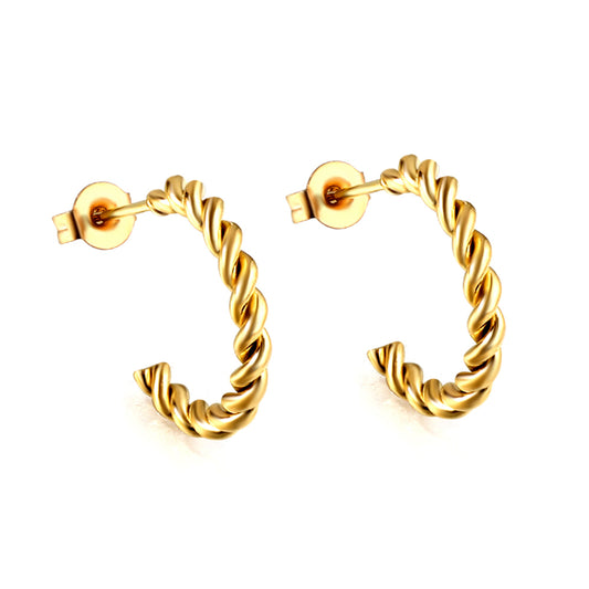 Wholesale Spiral - Textured Gold Earrings for Jewelry Retailers Chic Design