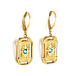 Wholesale 18K Gold Rectangle - green Earrings Noble Taste