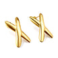 Bulk 18K Gold Cross - style Earrings Bold Design