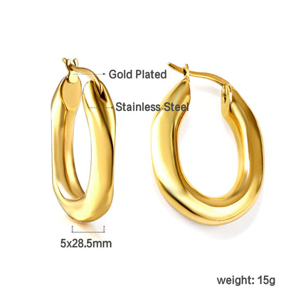 Wholesale Oval - Shaped Gold Earrings for Jewelry Suppliers Classic Elegance