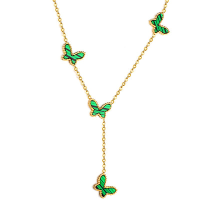 Wholesale 18K Gold Green - adorned Necklace Fresh Vibe