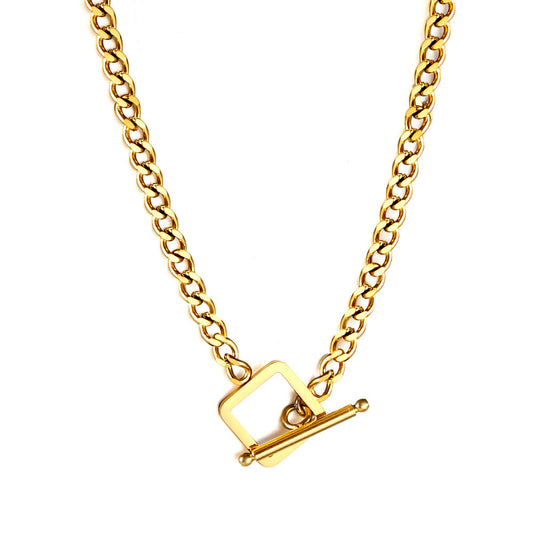 Wholesale 18K Gold Toggle Clasp Necklace Edgy Style