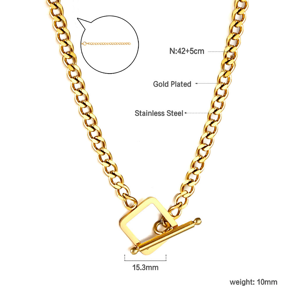 Wholesale 18K Gold Toggle Clasp Necklace Edgy Style