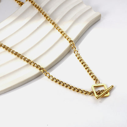 Wholesale 18K Gold Toggle Clasp Necklace Edgy Style