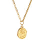 Bulk Stainless Steel Gold Tone Seal Pattern Pendant Mixed Chain Necklace Unique Edge
