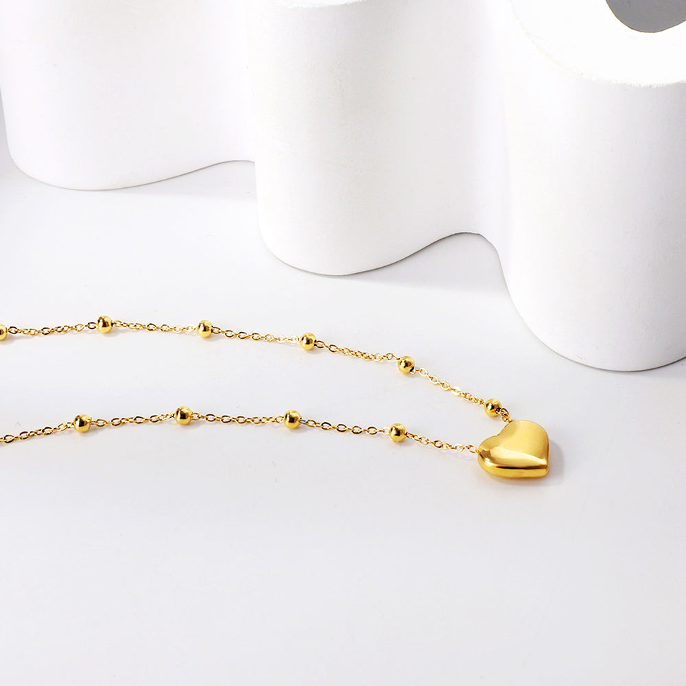 Wholesale 18K Gold Heart Necklace Simple Elegance