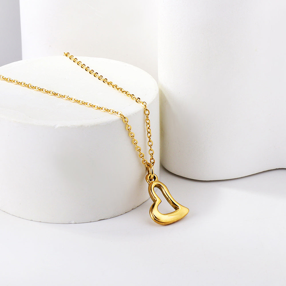 Wholesale Stainless Steel Gold Tone Bell - shaped Pendant Necklace Playful Style