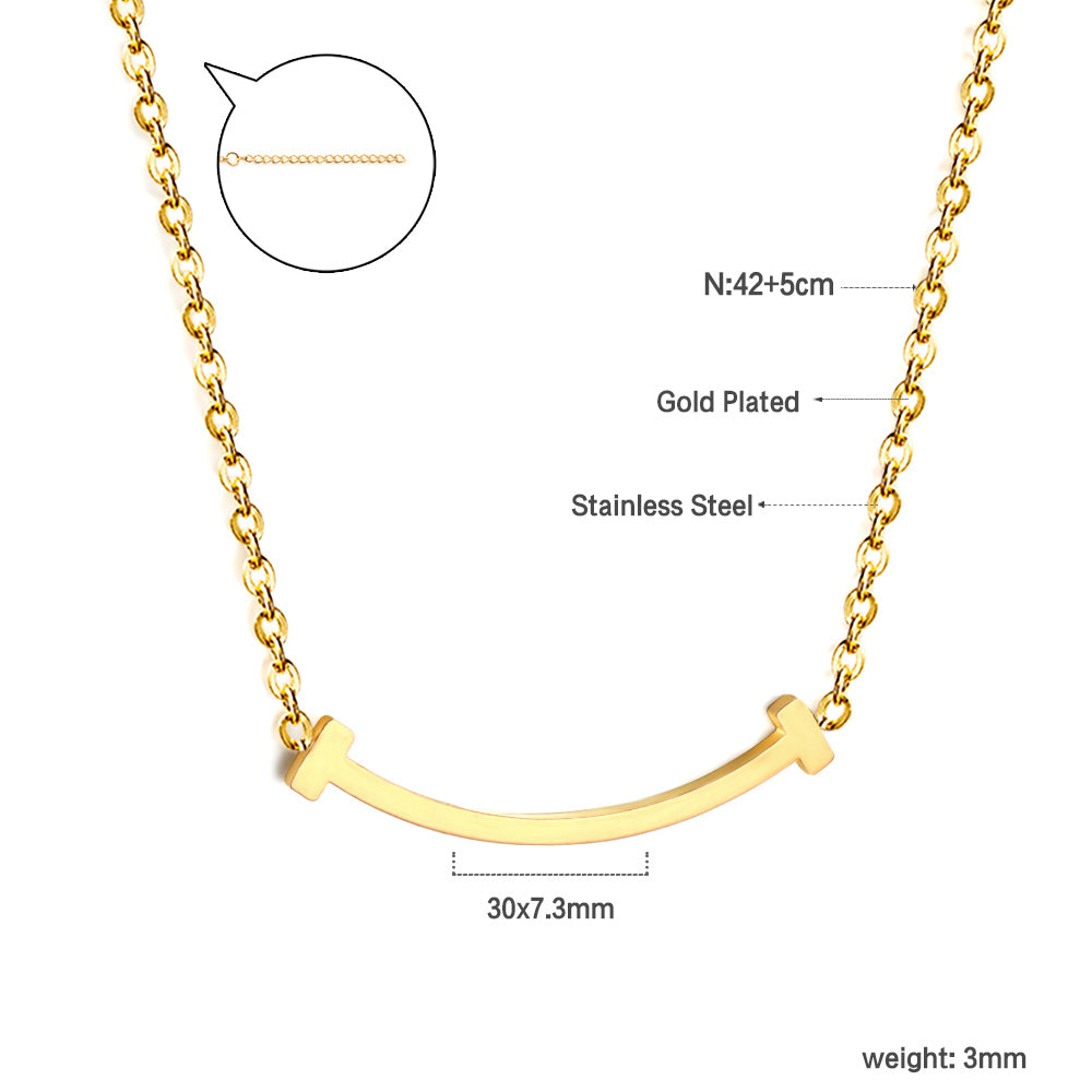 Wholesale 18K Gold Green - accented Arc Necklace Charming Design