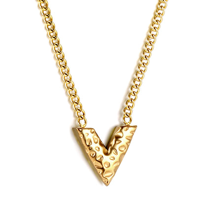 Wholesale 18K Gold V - shaped Pendant Necklace Bold Statement