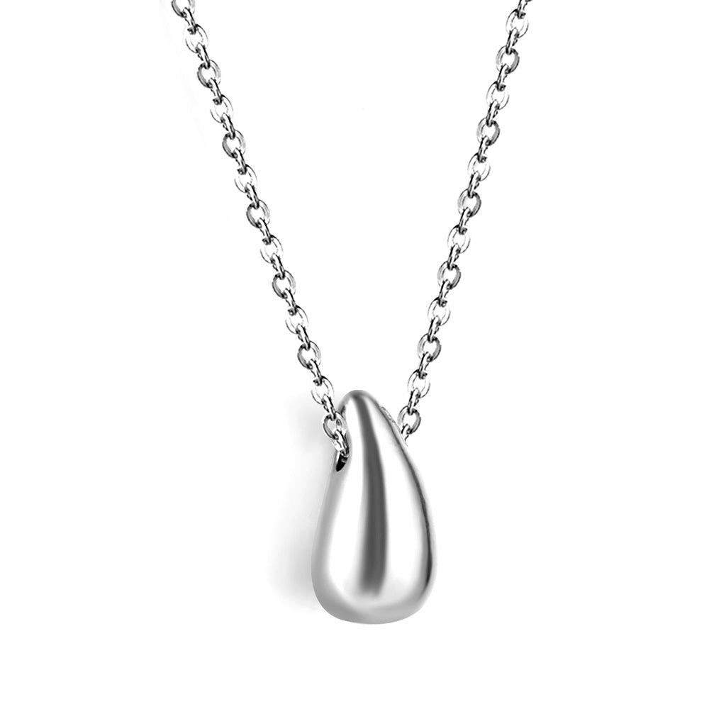 Wholesale Stainless Steel Teardrop - shaped Pendant Necklace Minimalist Elegant Style