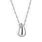 Wholesale Stainless Steel Teardrop - shaped Pendant Necklace Minimalist Elegant Style