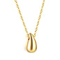Wholesale Stainless Steel Teardrop - shaped Pendant Necklace Minimalist Elegant Style
