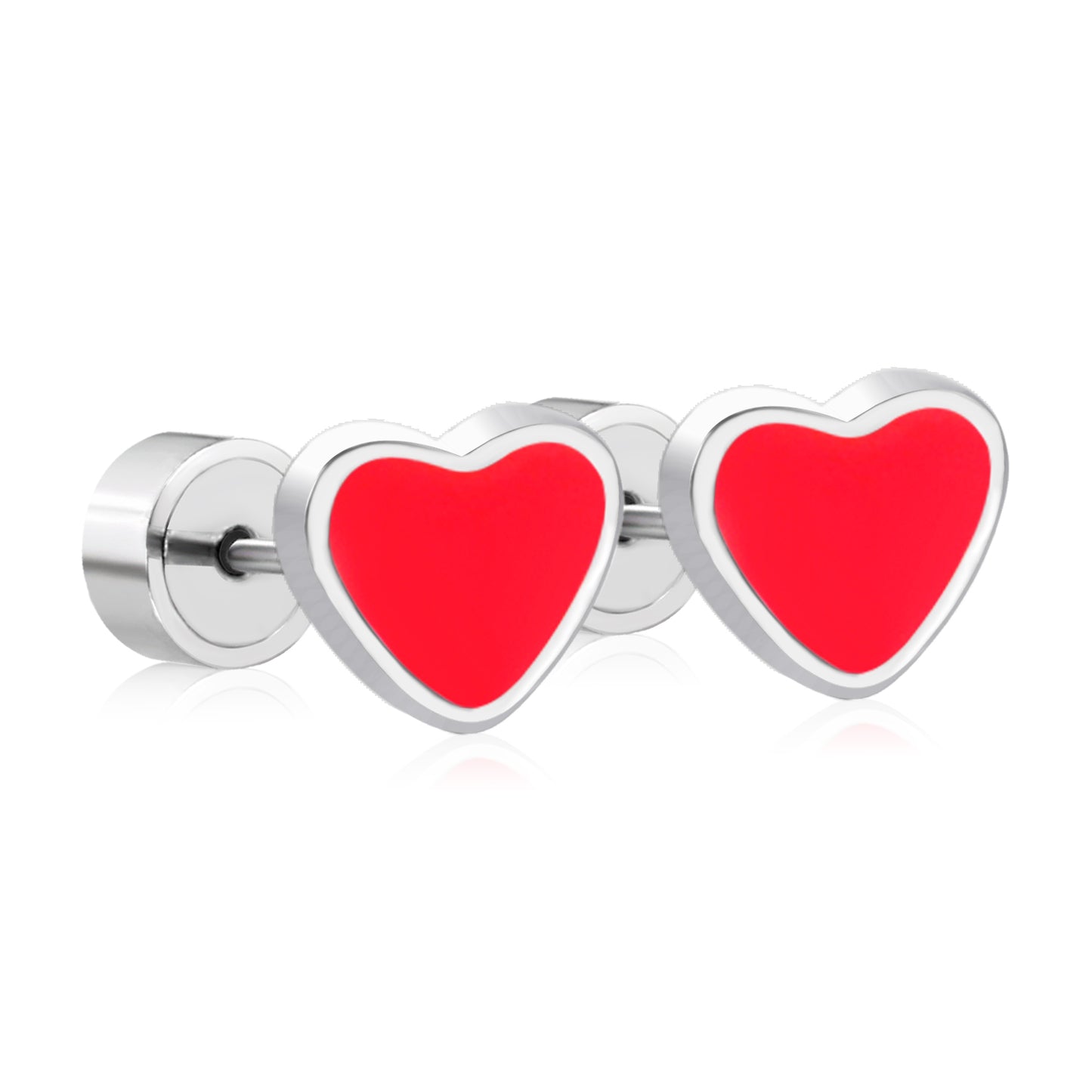 Bulk Red Heart Stud Earrings Bold Passion