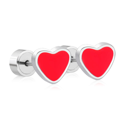 Bulk Red Heart Stud Earrings Bold Passion