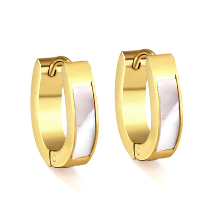 Wholesale Gold Shell Accent Hoop Earrings for Fashion Distributors Elegant Style