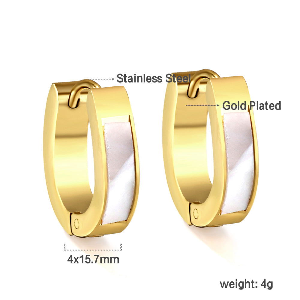 Wholesale Gold Shell Accent Hoop Earrings for Fashion Distributors Elegant Style