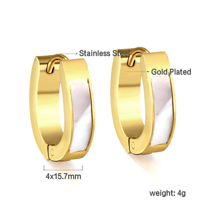 Wholesale Gold Shell Accent Hoop Earrings for Fashion Distributors Elegant Style