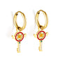 Wholesale 18K Gold Star - key Hoop Earrings Hypoallergenic