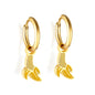 Bulk 18K Gold Banana - design Hoop Earrings Hypoallergenic