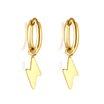 Bulk 18K Gold Stylish Lightning Drop Hoop Earrings