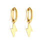 Bulk 18K Gold Stylish Lightning Drop Hoop Earrings
