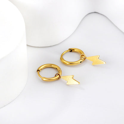 Bulk 18K Gold Stylish Lightning Drop Hoop Earrings