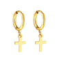 Wholesale 18K Gold Classic Cross Drop Hoop Earrings