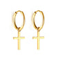 Bulk 18K Gold Cross Hoop Earrings Hypoallergenic