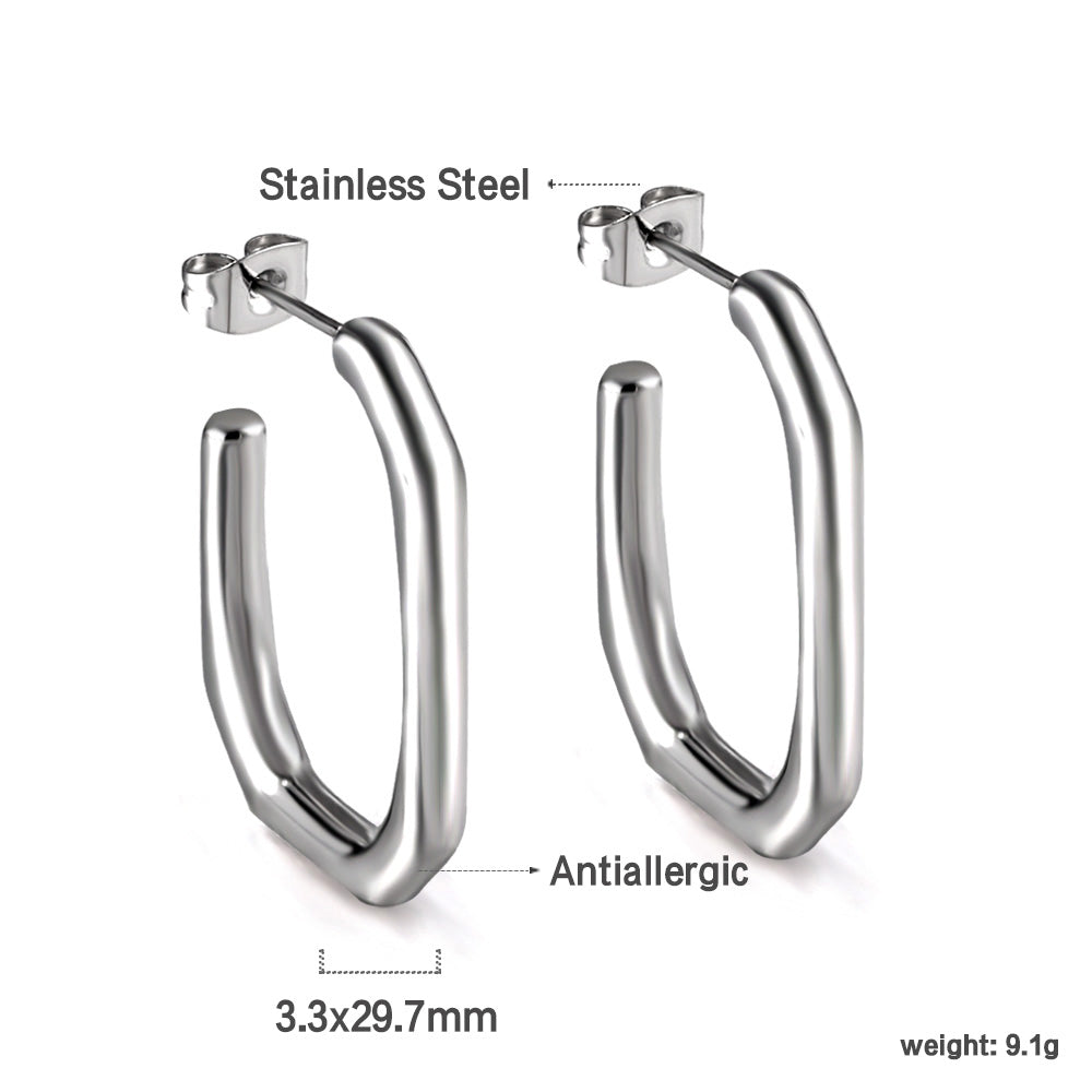 Wholesale Silver Simple U - Shaped Earrings for Accessory Suppliers Modern Appeal