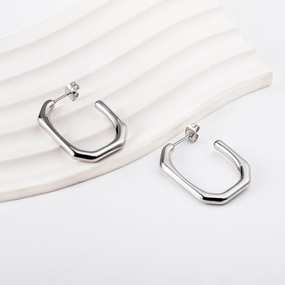 Wholesale Silver Simple U - Shaped Earrings for Accessory Suppliers Modern Appeal