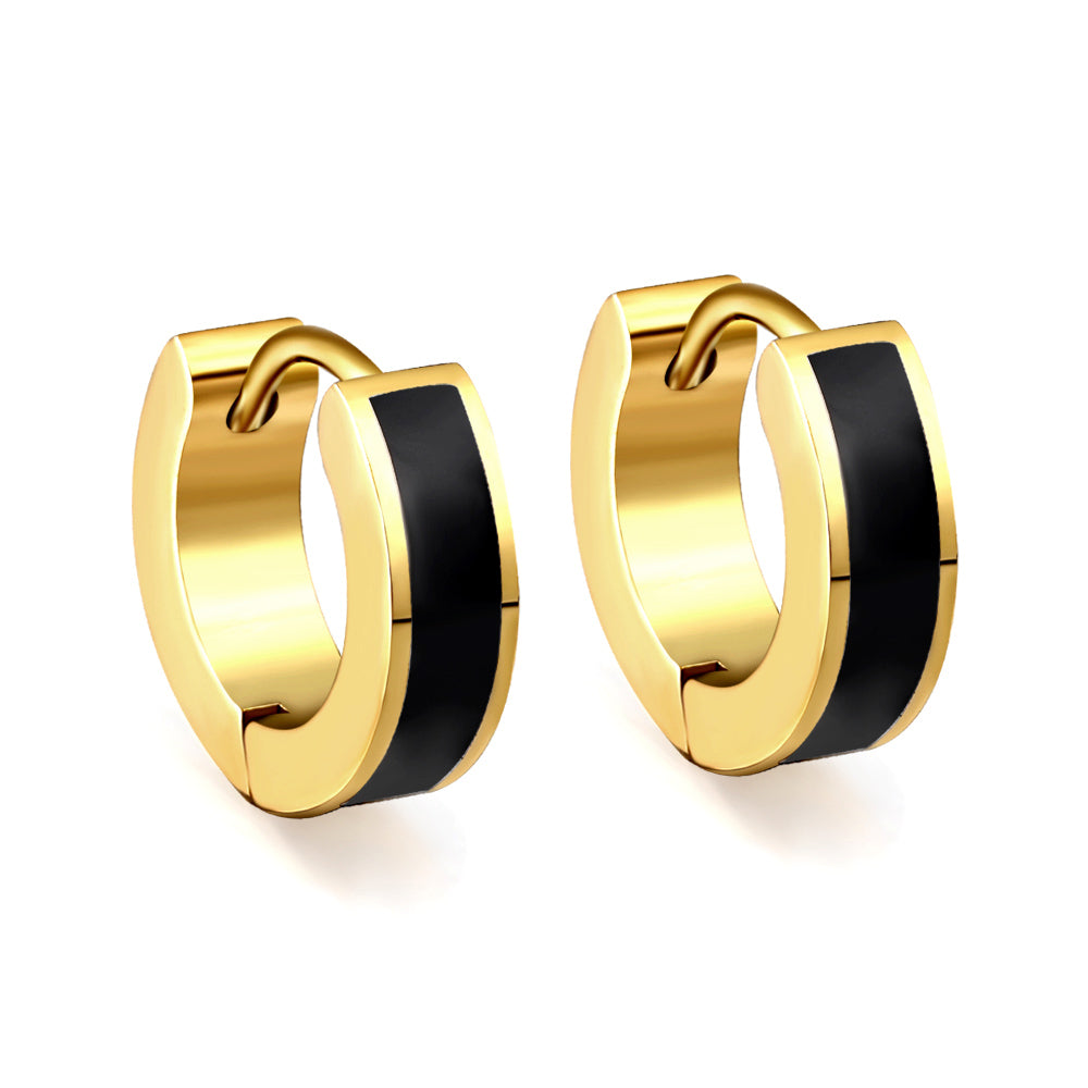 Wholesale Multicolor Enamel Dripping Gold Hoop Earrings for Fashion Retailers Simple and Elegant
